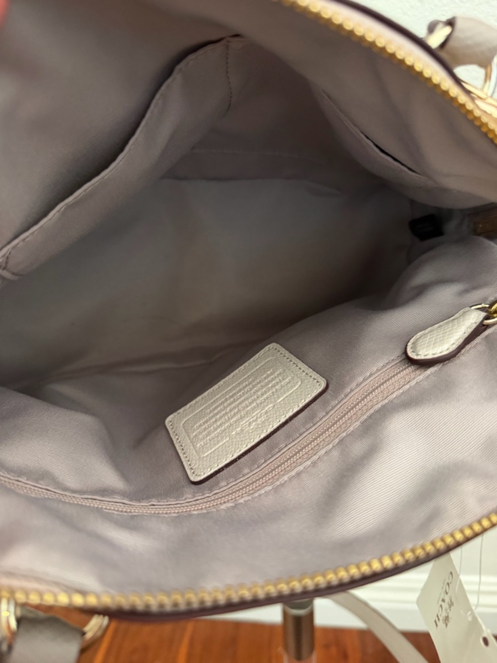 Coach Taupe Dome Satchel with Gold Plaque - Picture 7 of 8